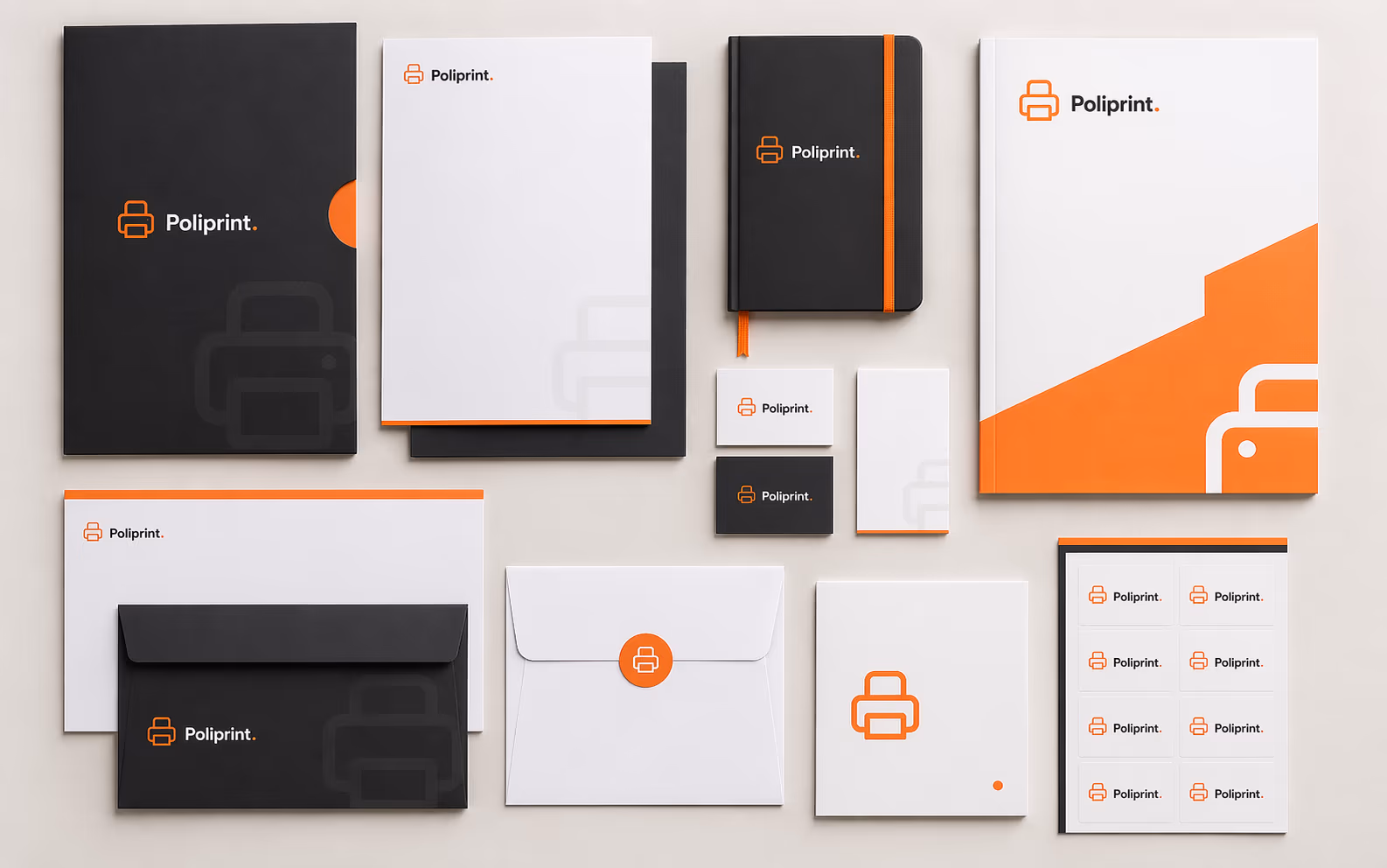 Повторна серія корпоративних матеріалів, знята як flat lay набір